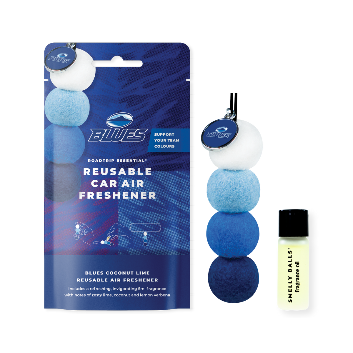 Smelly Balls Car Air Freshener -Auckland Blues Rugby