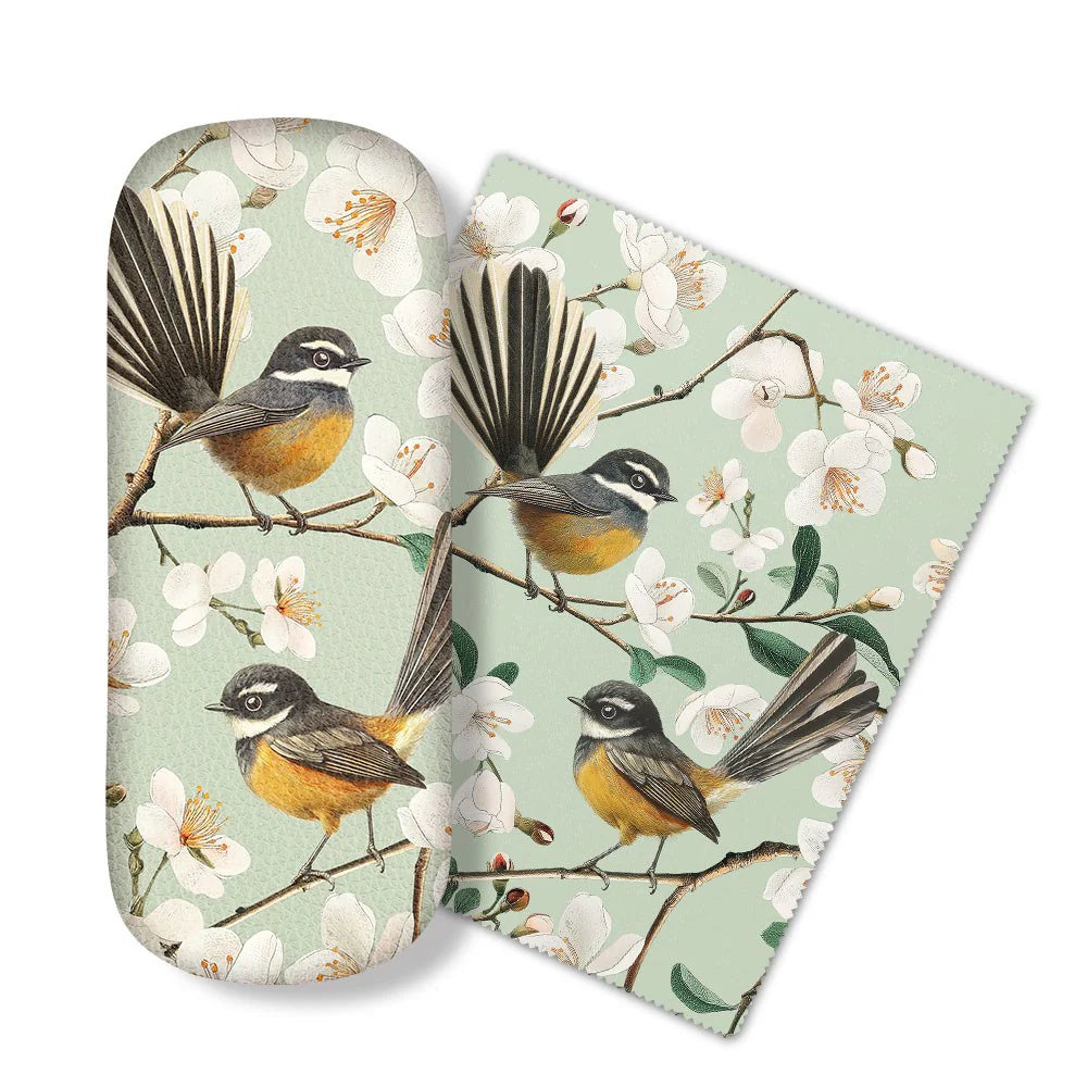 100% NZ Glasses Case -Chatty Fantail