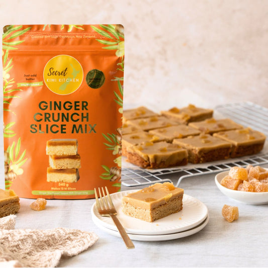 Secret Kiwi Kitchen -Ginger Crunch Slice